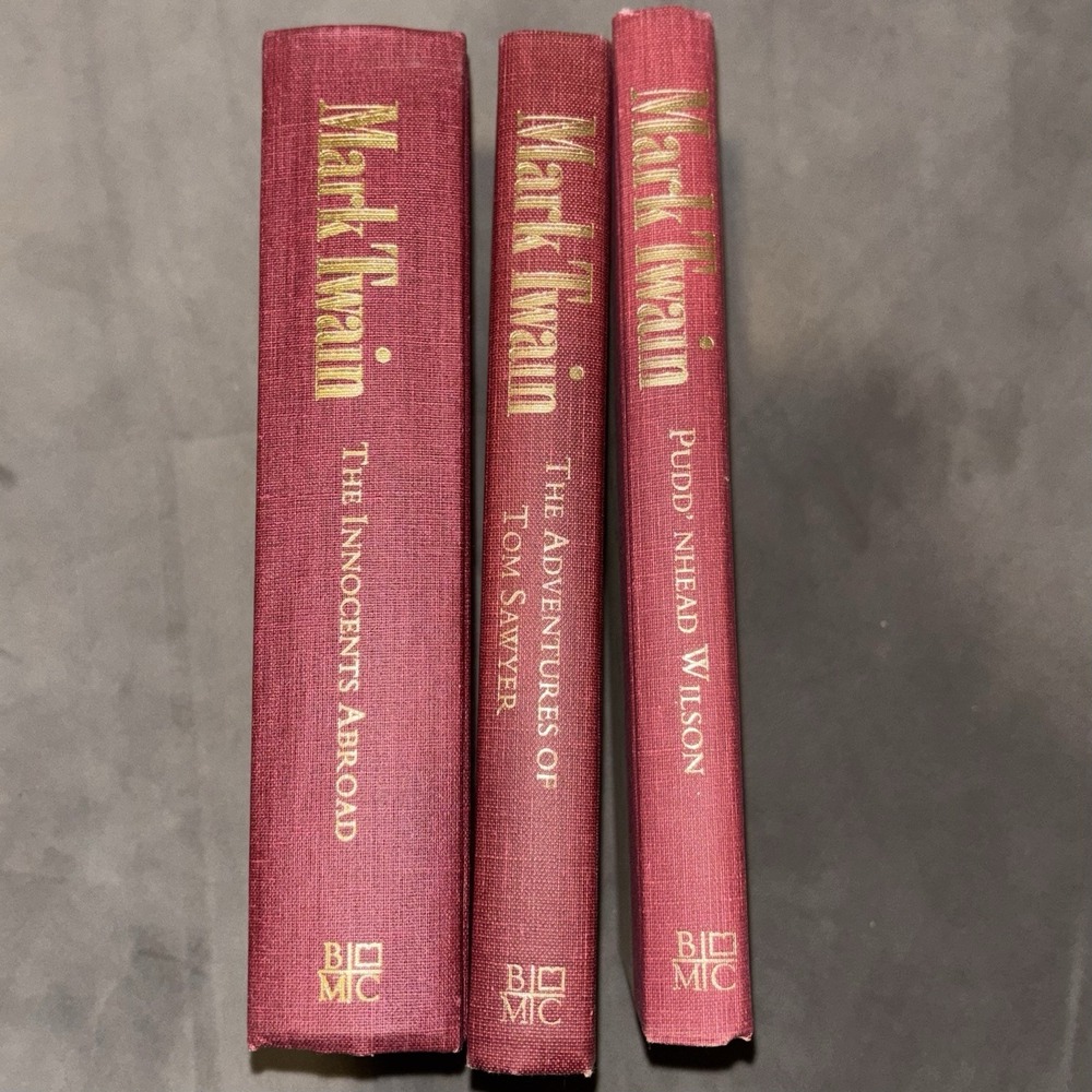 Mark Twain 3 Book Set Hardcover Tom Sawyer Innocents Abroad BOMC Vintage 1992 - Picture 8 of 12